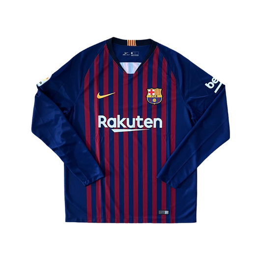 2018-19 Barcelona Home Long Sleeve Kit Added Time Kits